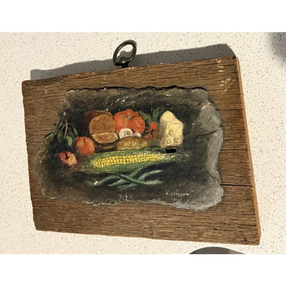 Vintage Vegetable Still Life Oil Painting – Veggies in a Basket – Signed – 1972